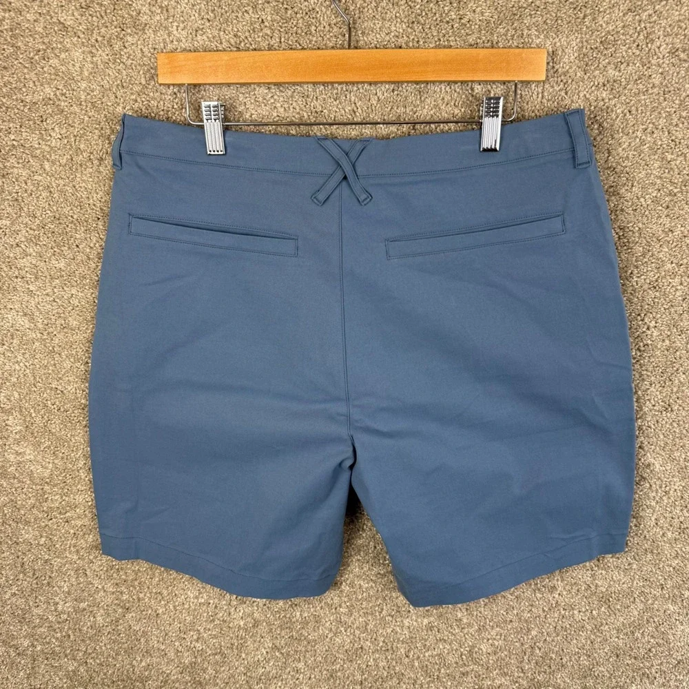Mack Weldon Radius Shorts Mens 34 Slate Blue Tech Stretch Performance Casual